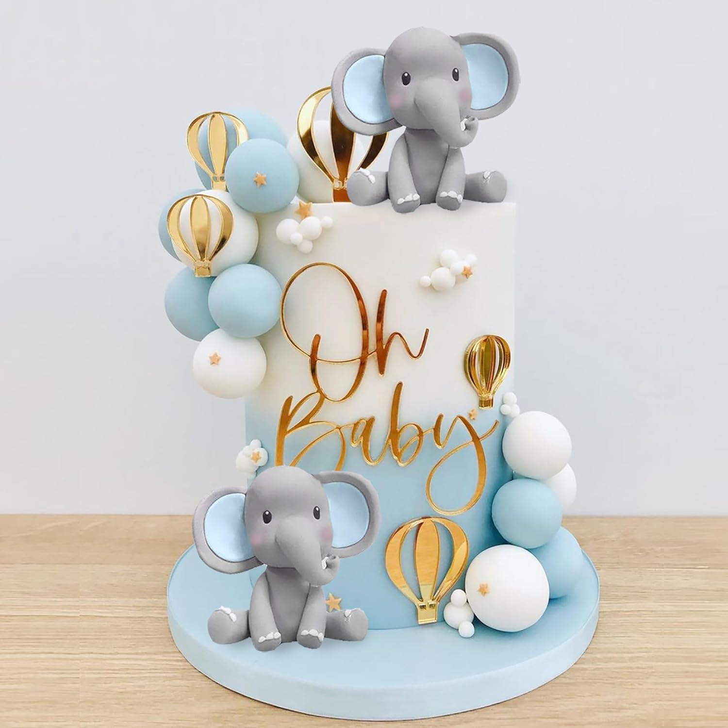 Baby Food Kids - Elephant Cake Decoration Baby Cake Topper