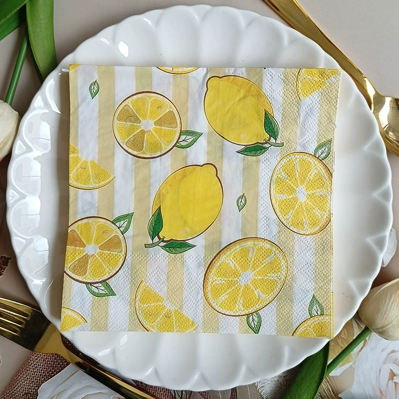 Baby Food Kids - 20Pcs/bag Summer Lemon Theme Paper Napkins