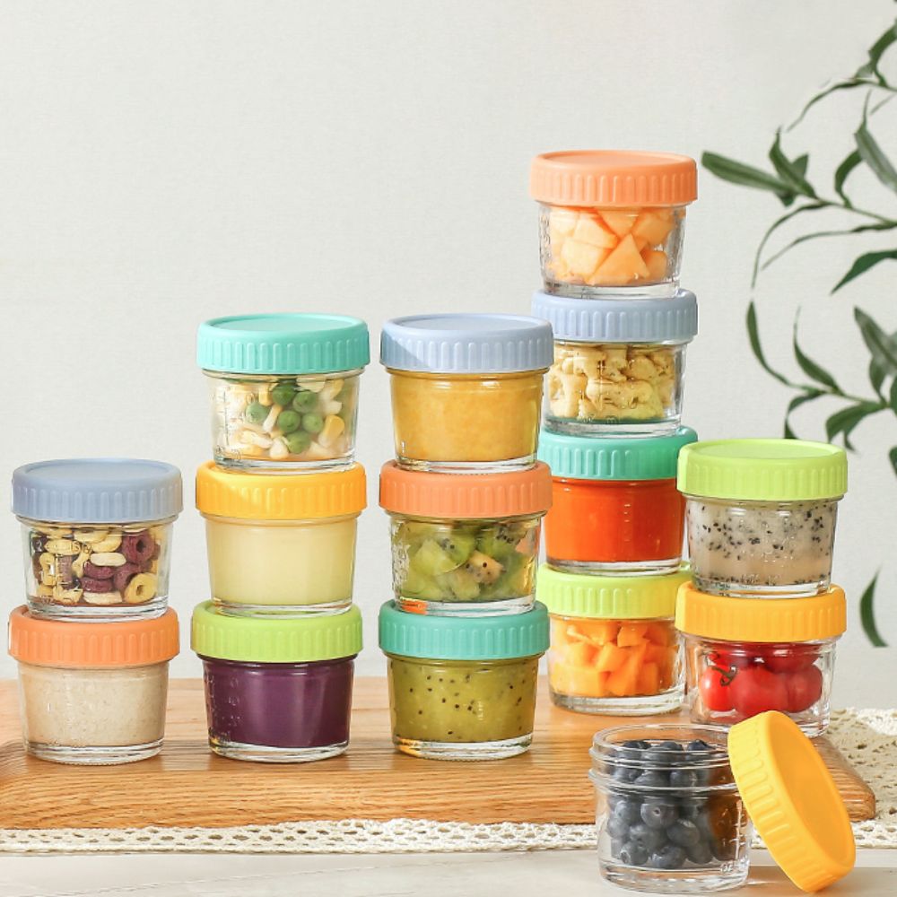 Baby Food Jars - 6pcs Glass Baby Food Jar Reusable