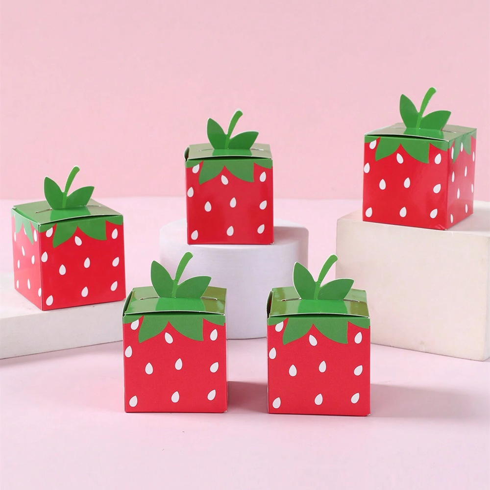 Baby Food Storage - 10Pcs Sweet Fruit Strawberry Theme Paper