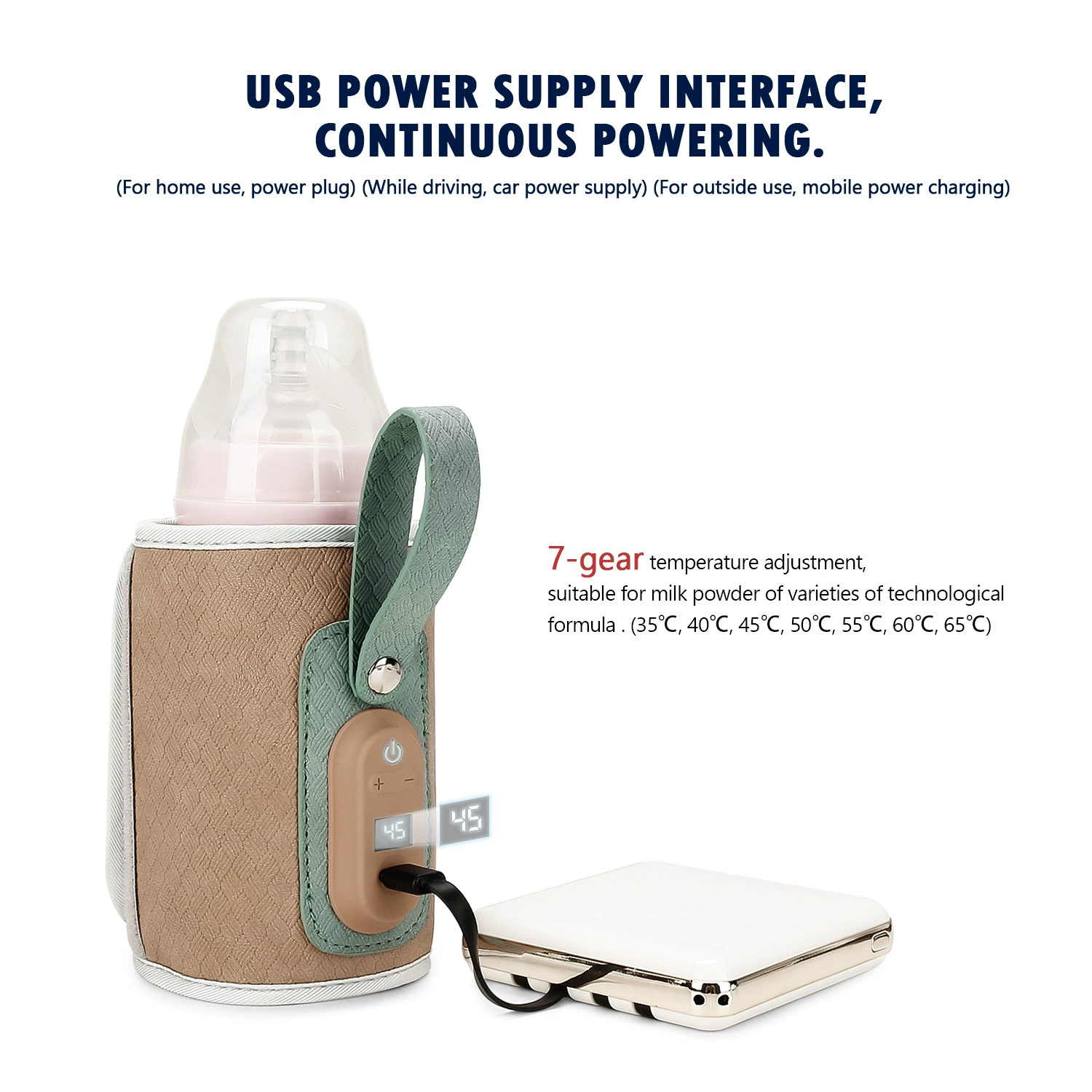 Baby Bottle Warmer Bag USB Pow - Baby Food Warmer Portable recension och pris