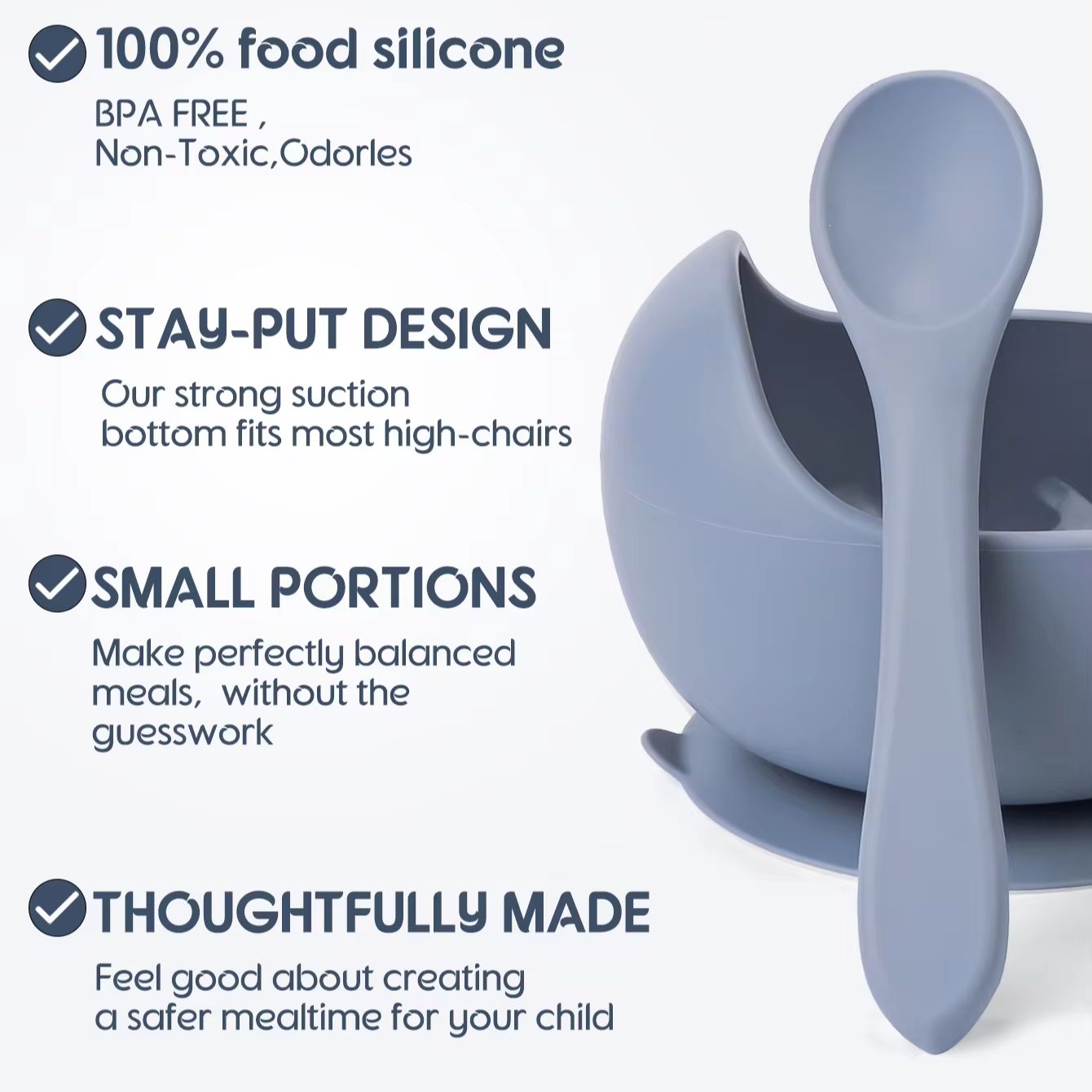 2PC Silicone Sucker Bowl Feedi - Baby Food Dinner recension och pris