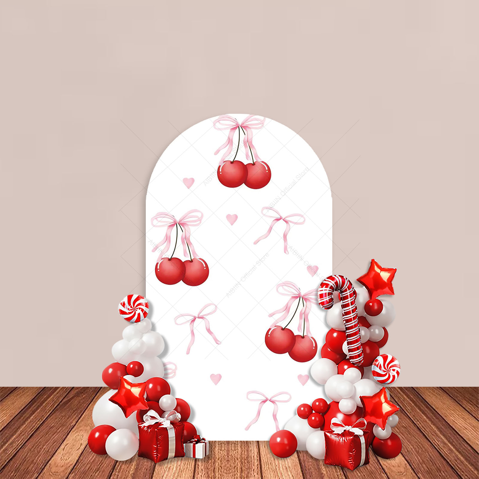 Cherry Bow Merry Christmas Arc - Baby Xmas Food recension och pris