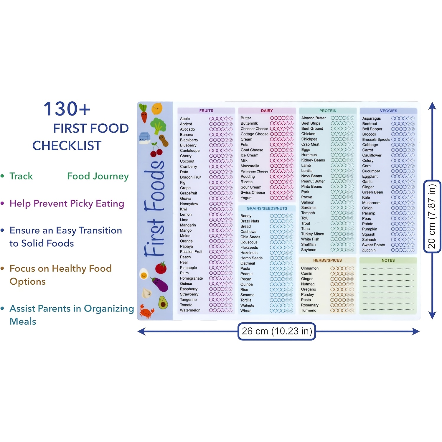 Baby First Foods Tracker, High - Baby Food Checklist recension och pris