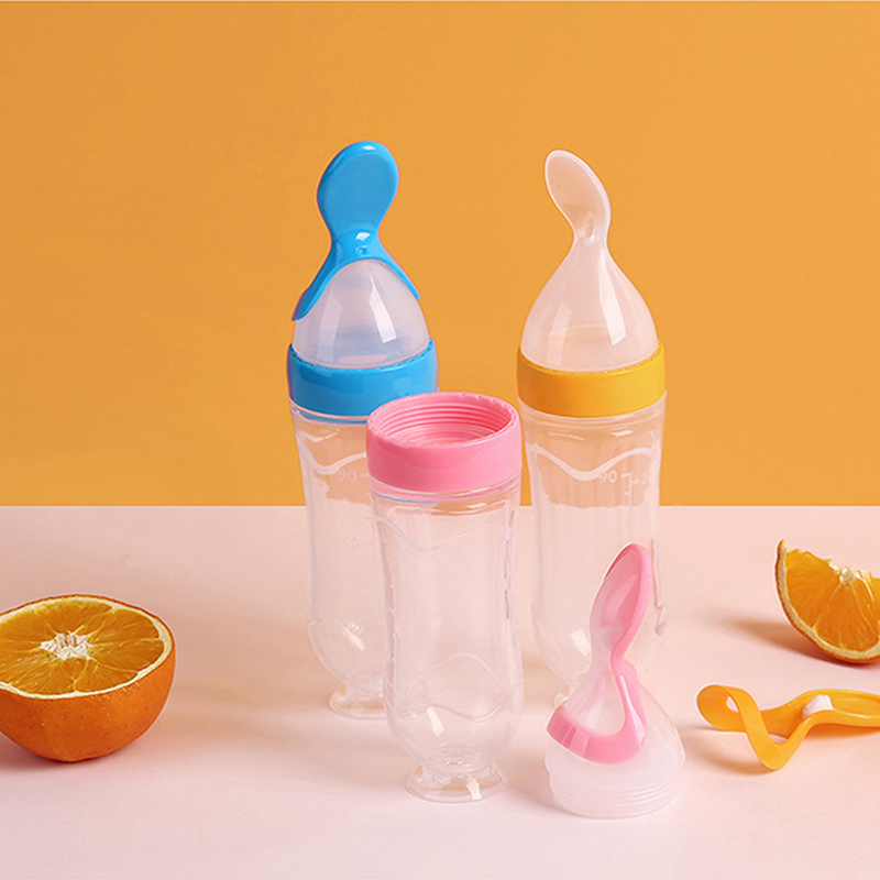 Squeezing Feeding Bottle Silic - Baby Food Guide recension och pris