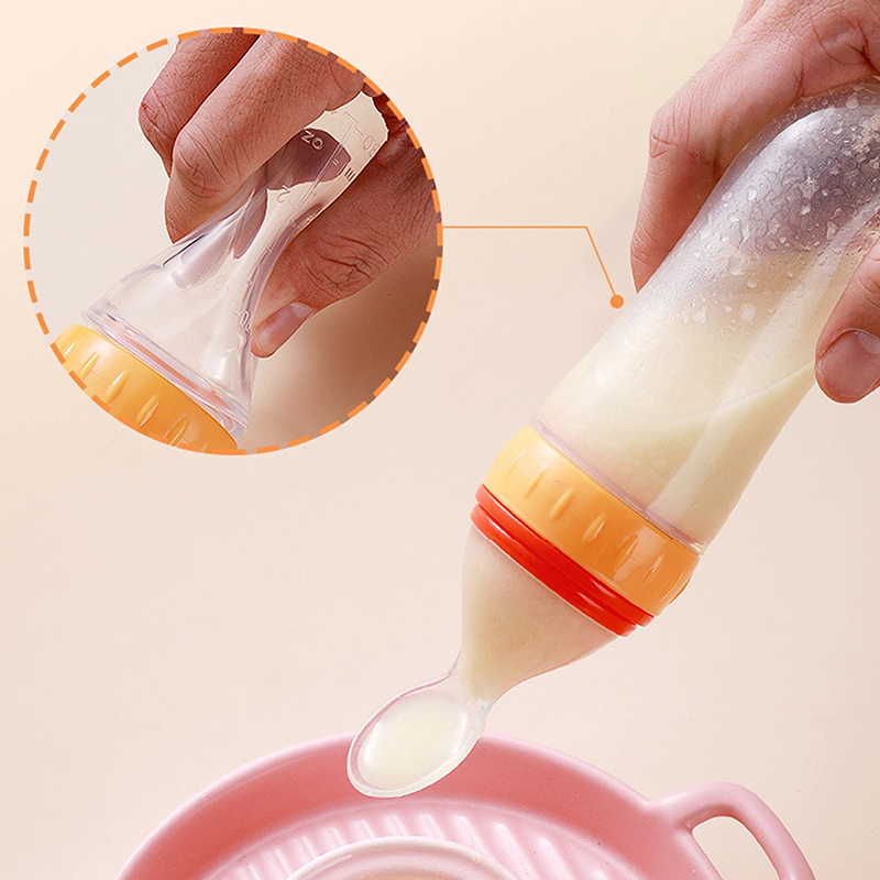 Squeezing Feeding Bottle Silic - Baby Food Guide recension och pris