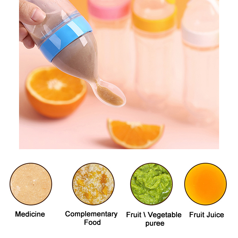 Squeezing Feeding Bottle Silic - Baby Food Guide recension och pris