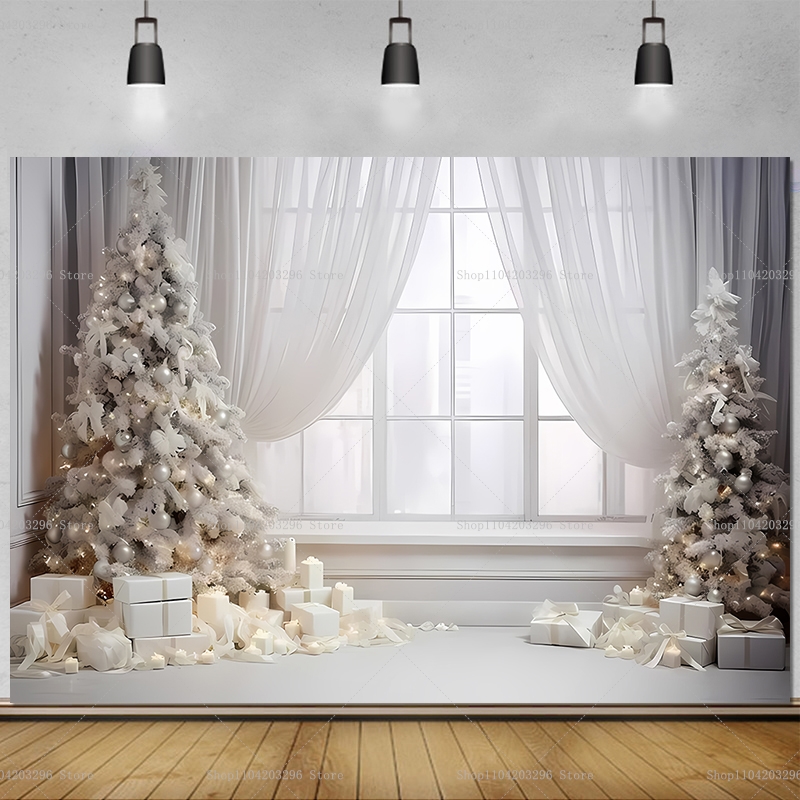 White Merry Christmas Backdrop - Baby Xmas Food recension och pris