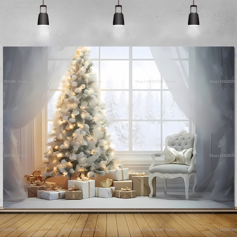 White Merry Christmas Backdrop - Baby Xmas Food recension och pris